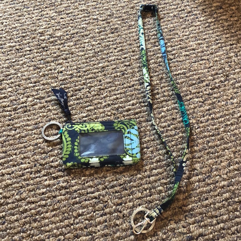 Vera Bradley land yard and ID wallet combo